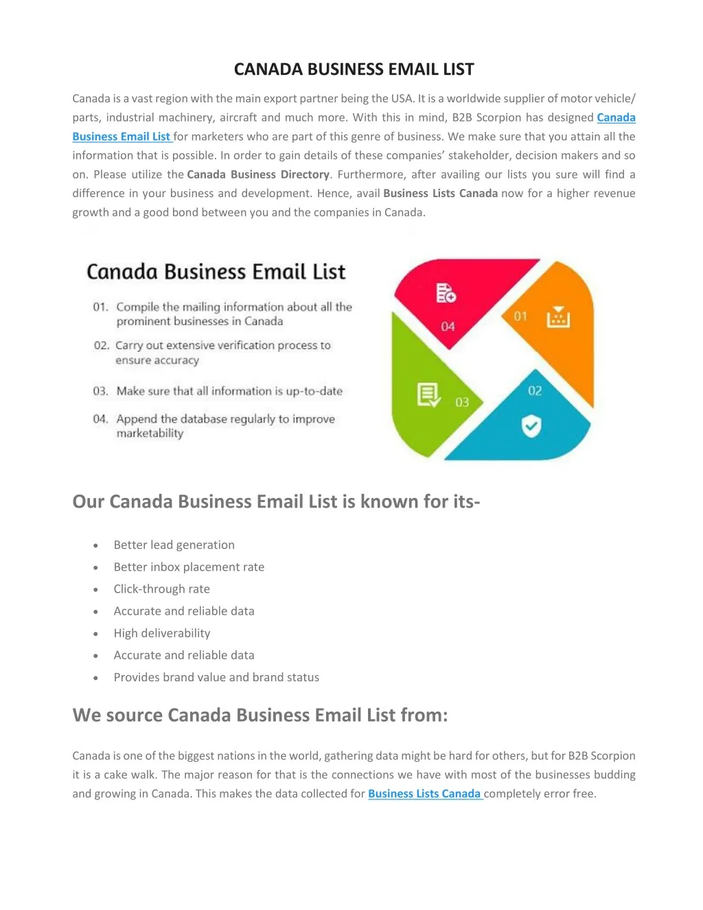 canada business email list