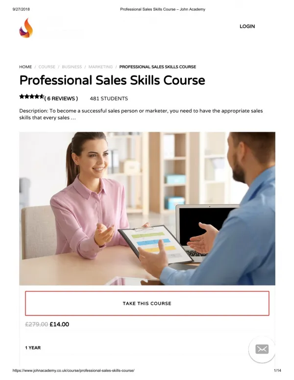 Professional Sales Skills Course - John Academy