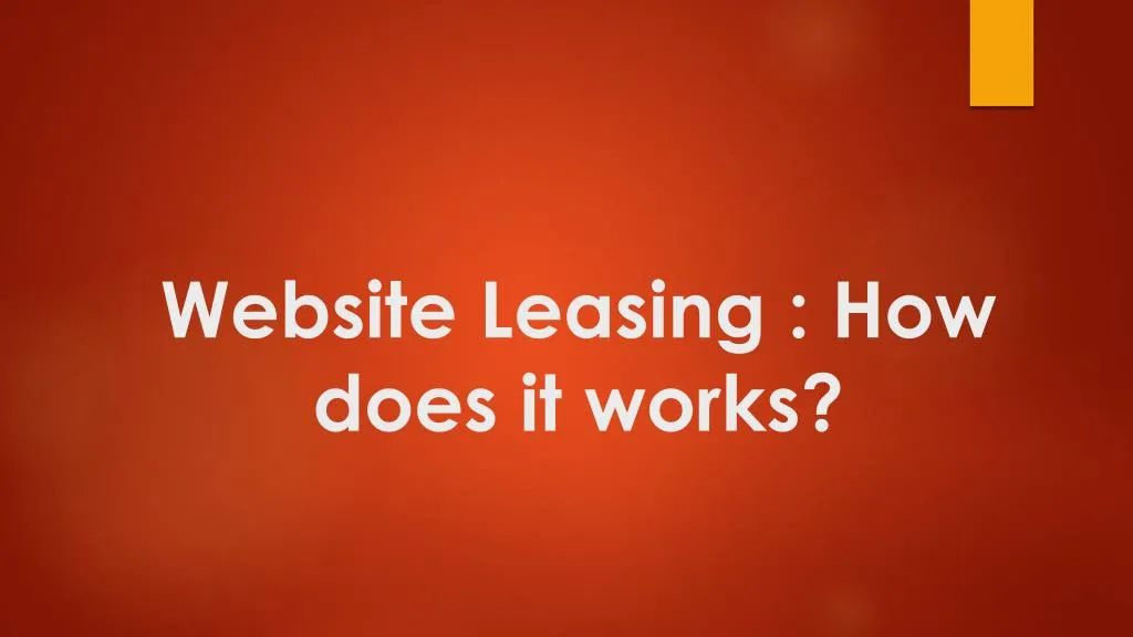 website leasing how does it works