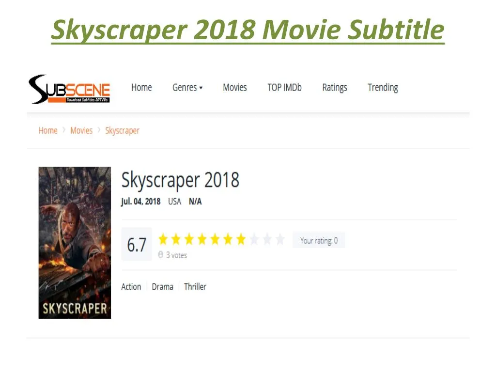 skyscraper 2018 movie subtitle