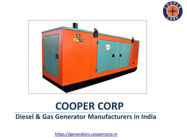 Diesel and Gas Generator Manufacturing Company in India- Cooper Corp