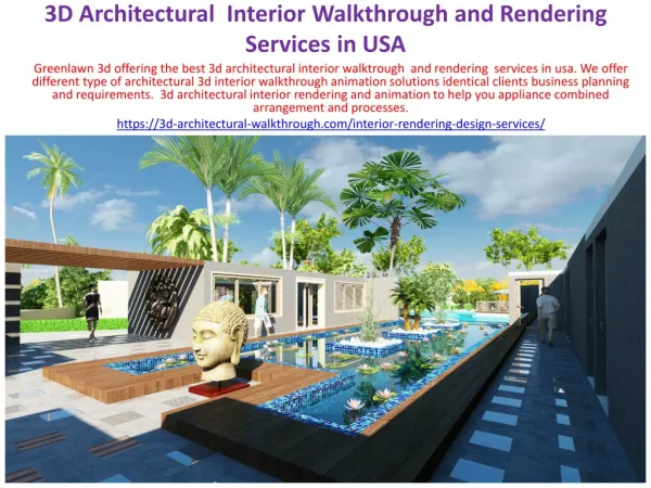 3D Architectural Interior Walkthrough and Rendering Services in USA