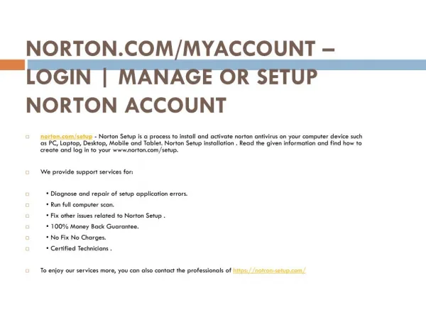 norton com myaccount login manage or setup norton account
