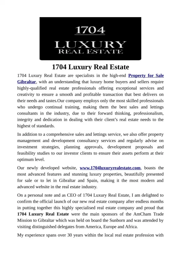 1704 Luxury Real Estate