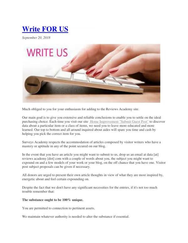 Write FOR US