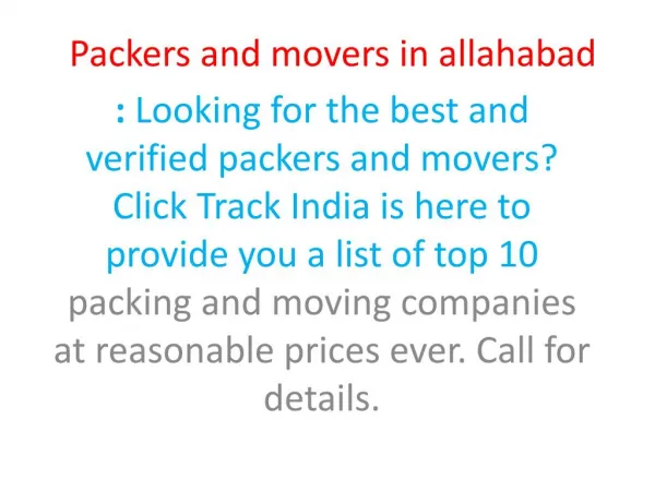 Packers and movers in allahabad