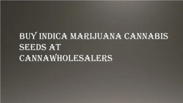 Buy Indica Marijuana Cannabis Seeds Online