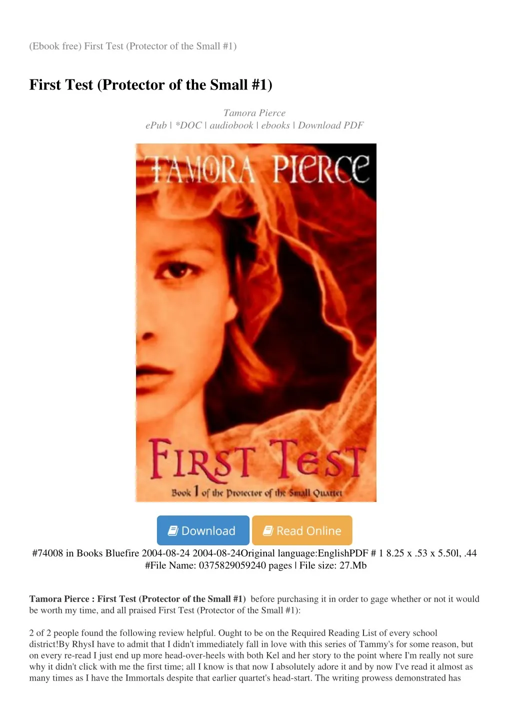 ebook free first test protector of the small 1