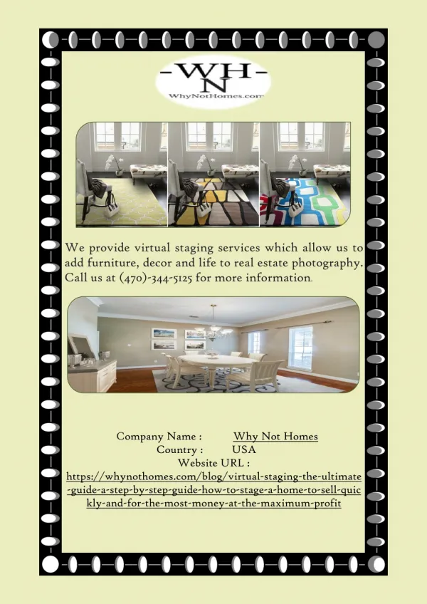 Virtual Staging Services | WhyNotHomes.com