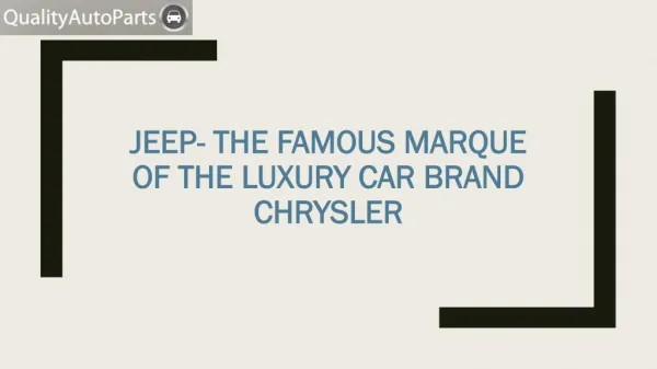 Jeep - The Luxury Car Brand Chrysler