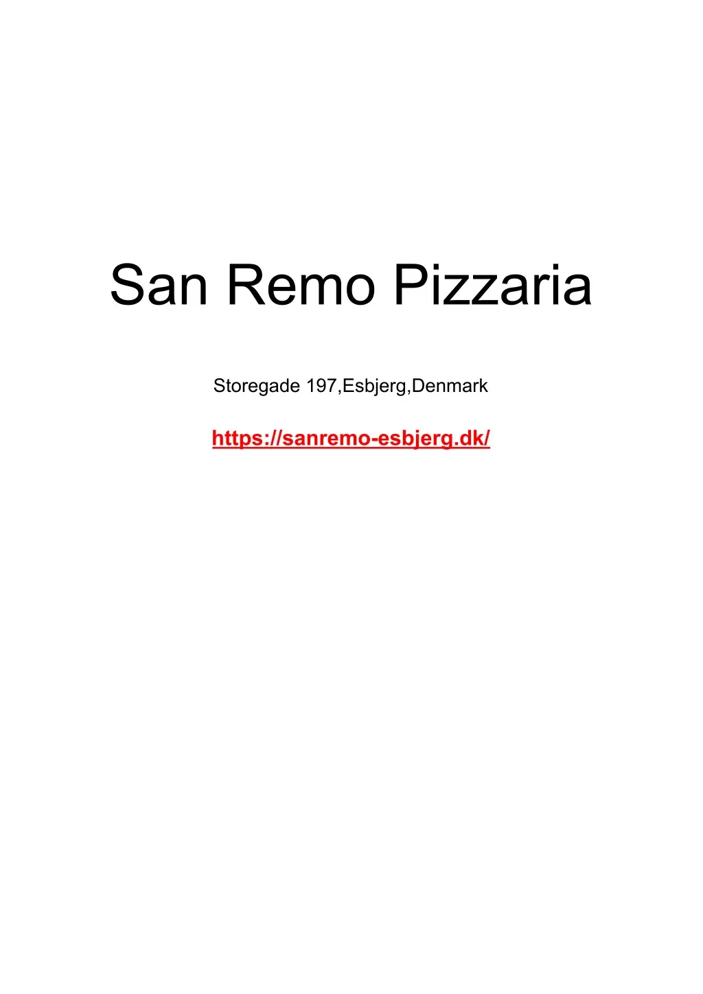 san remo pizzaria