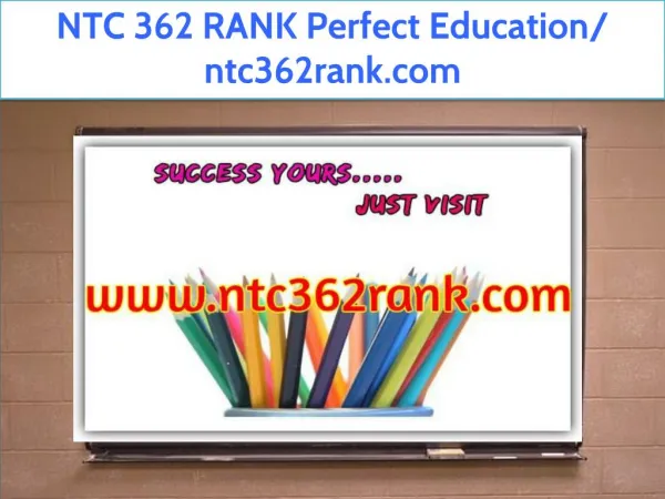 NTC 362 RANK Perfect Education/ ntc362rank.com