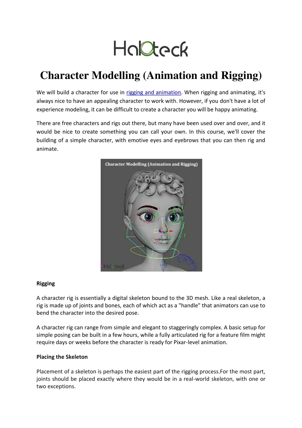 character modelling animation and rigging