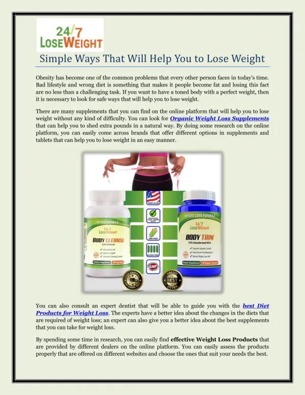 Simple Ways That Will Help You to Lose Weight
