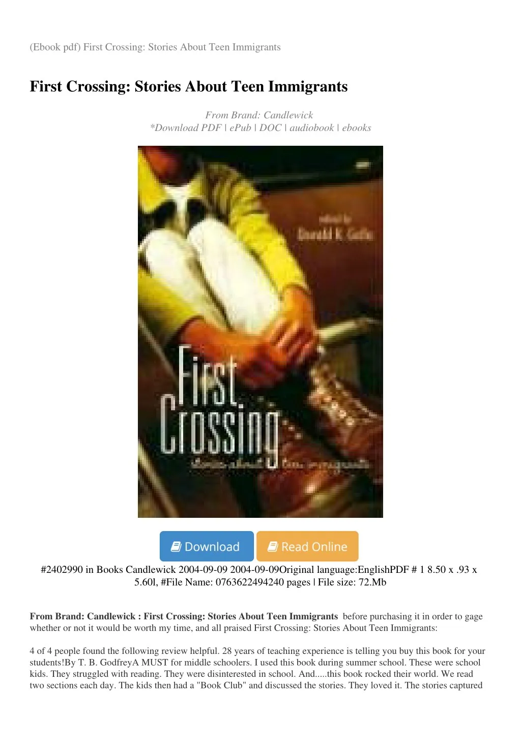 ebook pdf first crossing stories about teen