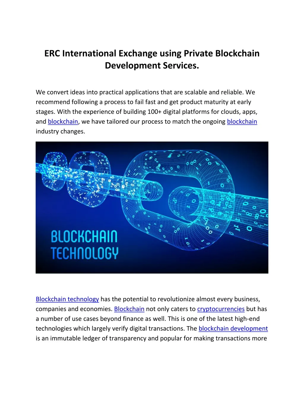 erc international exchange using private