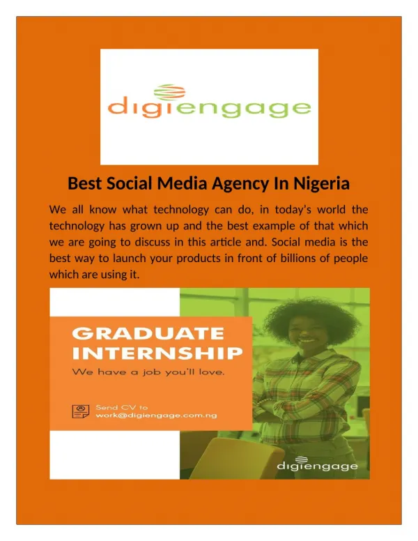 Digital Marketing is a trend of the present times and Nigeria