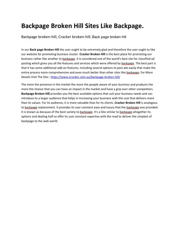 backpage broken hill sites like backpage