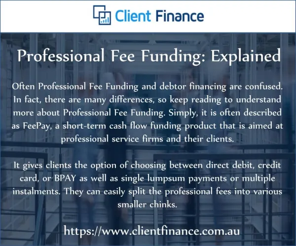 Professional Fee Funding: Explained