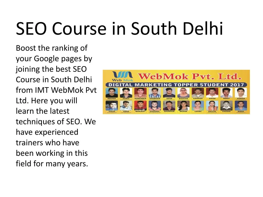 seo course in south delhi