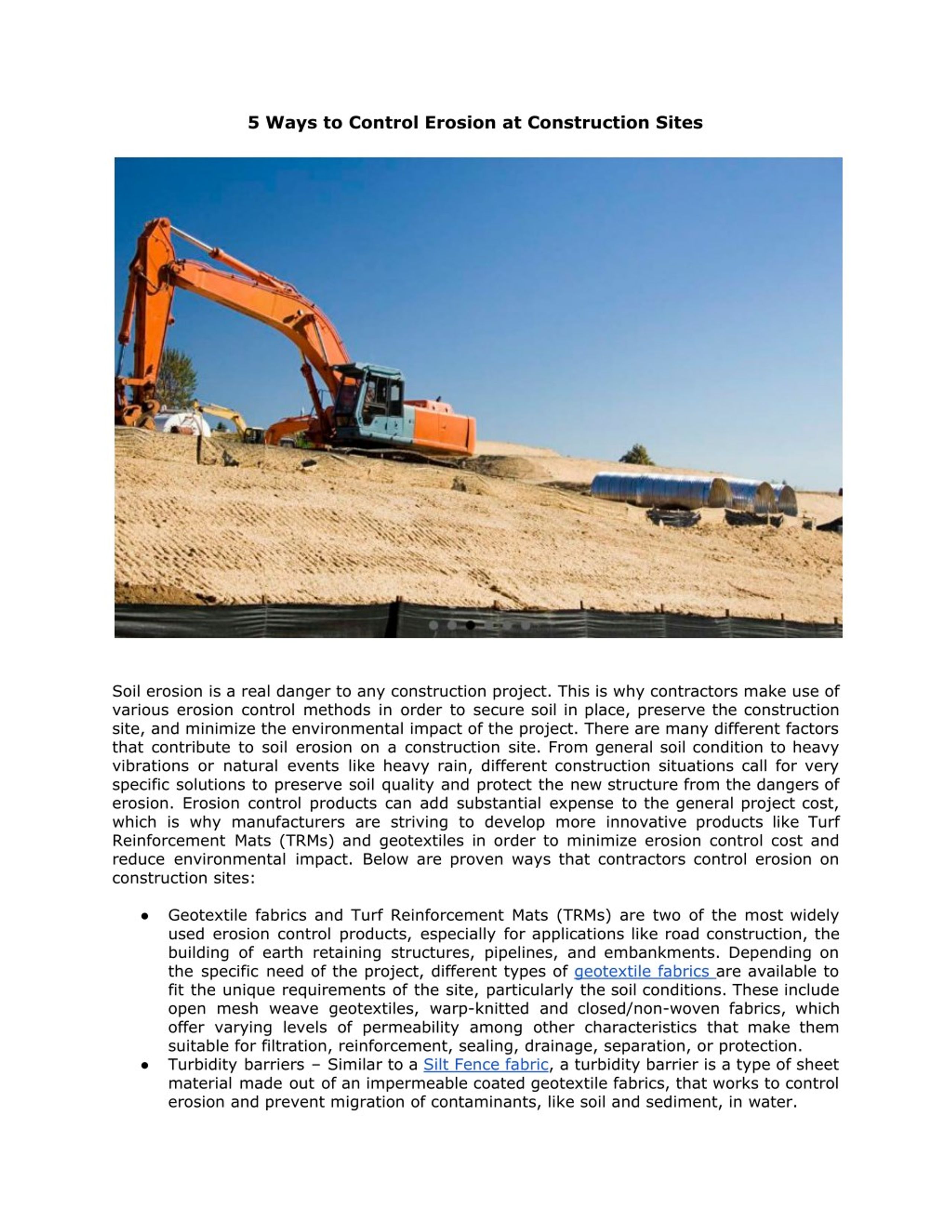 PPT - 5 Ways to Control Erosion at Construction Sites PowerPoint ...