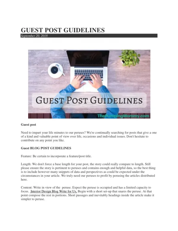 GUEST POST GUIDELINES