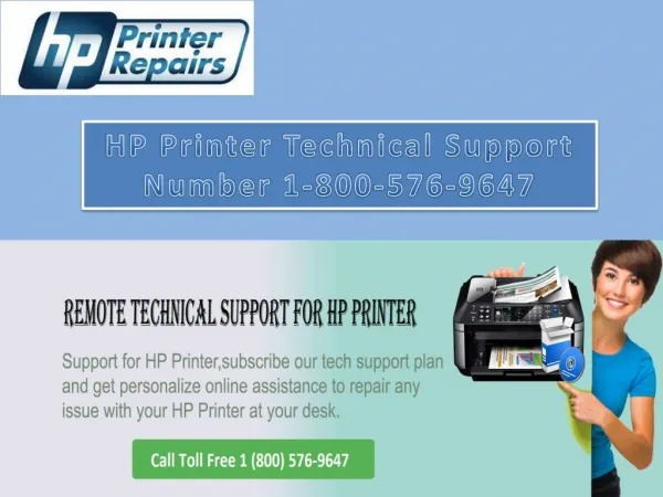 1 (800) 576-9647 HP Printer Technical Support Number