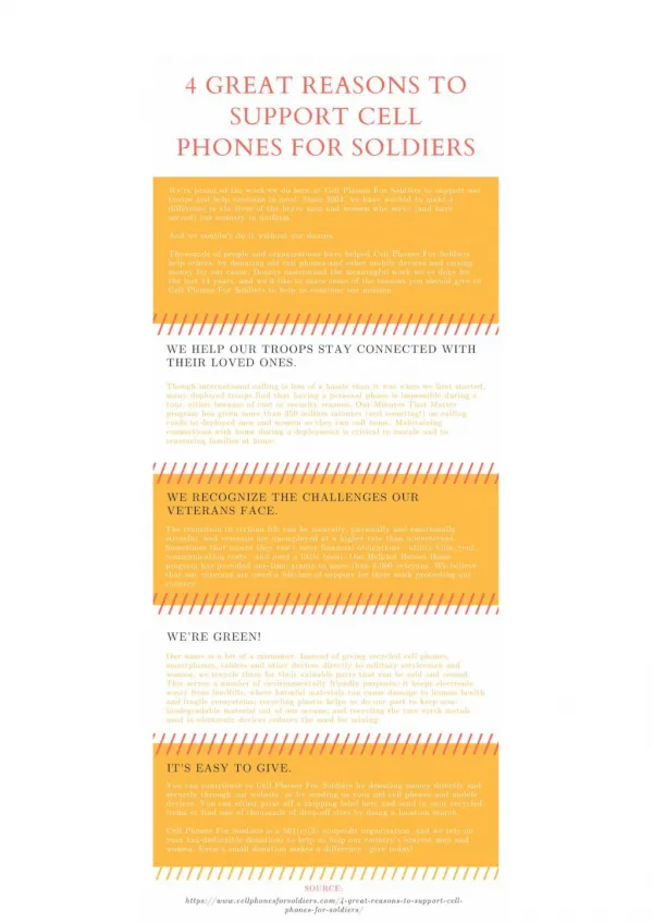 4 Great Reasons to Support Cell Phones For Soldiers