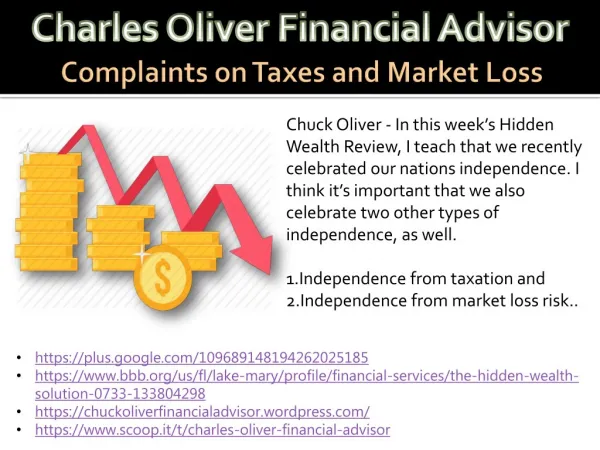 Charles Oliver Financial Advisor - Complaints on Taxes and Market Loss