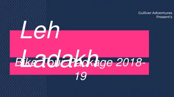 Leh Ladakh Bike Tour Package 2018-19