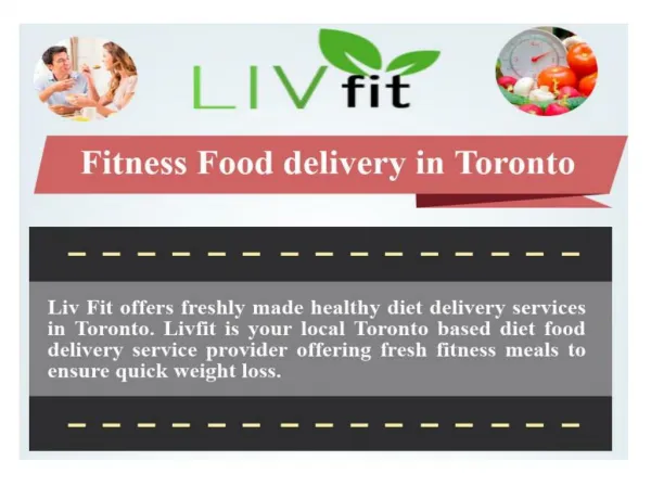 Fitness Food Delivery in Toronto
