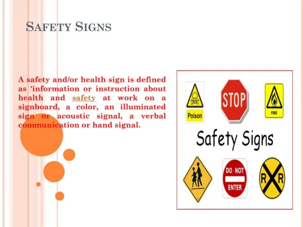 Advantage of Safety Signs