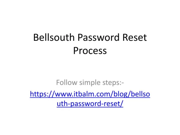Bellsouth Password Reset