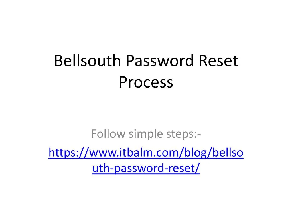 bellsouth password reset process