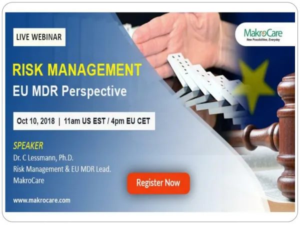 Webinar on Risk Management EU MDR Perspective