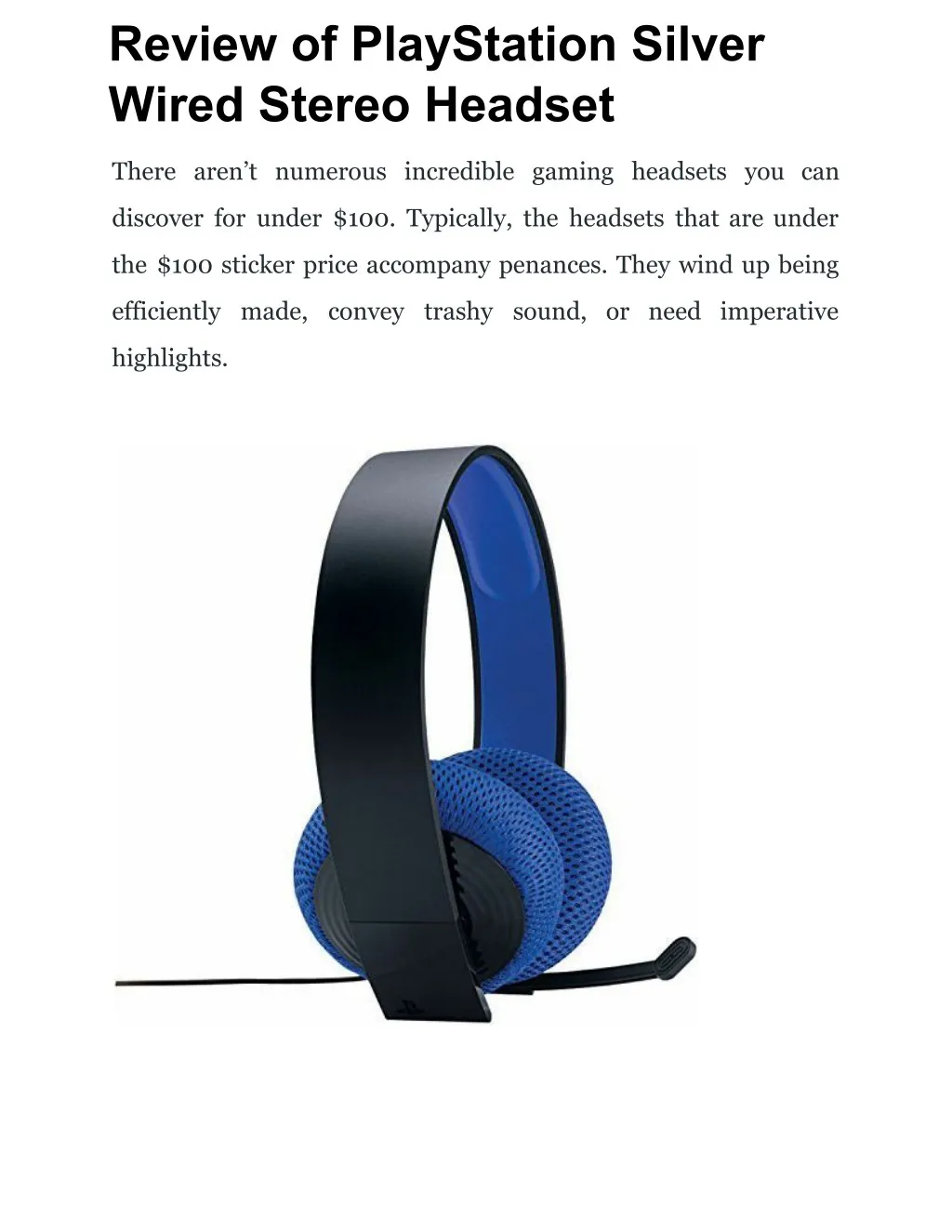 review of playstation silver wired stereo headset
