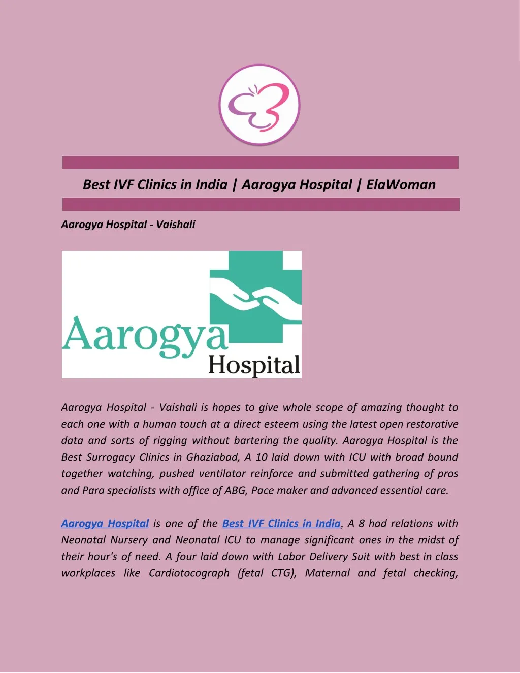 best ivf clinics in india aarogya hospital