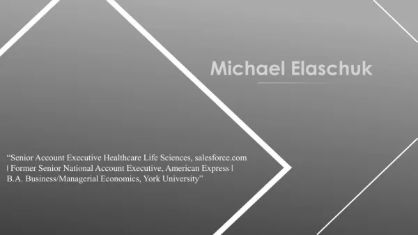 Michael Elaschuk - Worked as a Senior National Account Executive at American Express