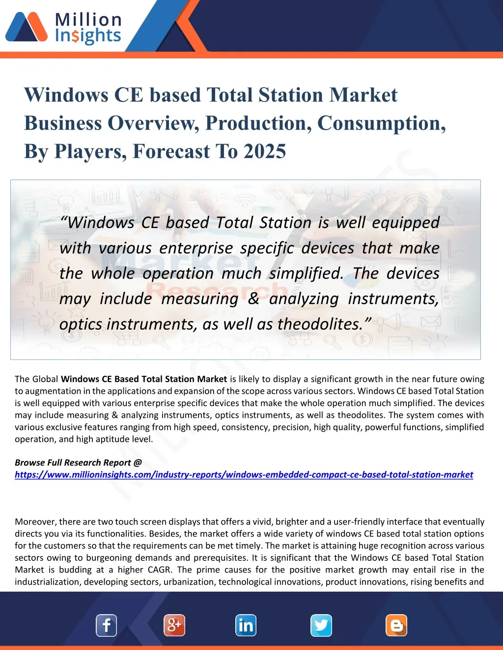 windows ce based total station market business