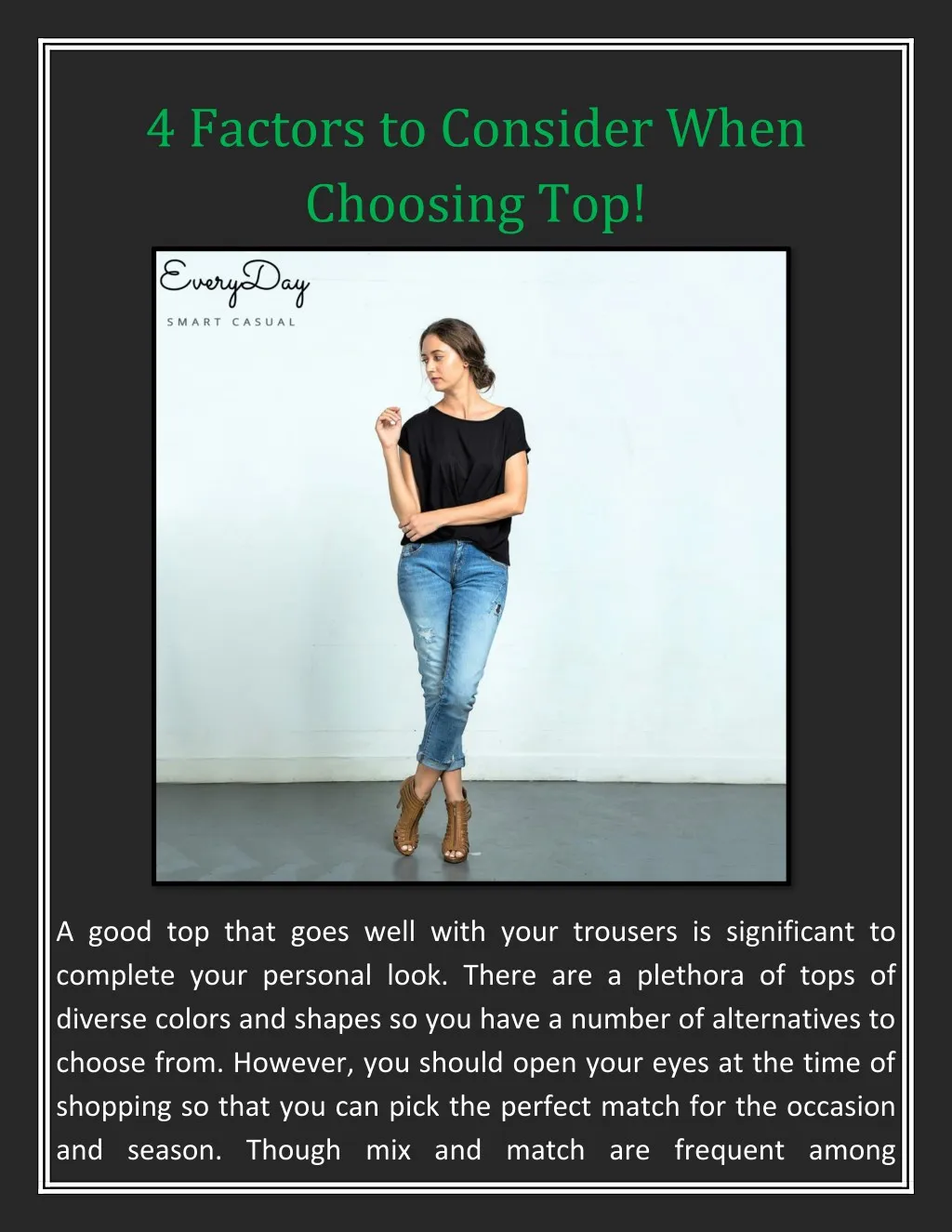4 factors to consider when choosing top