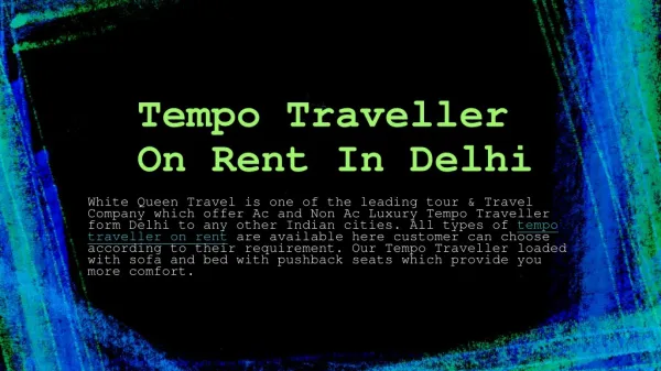 Tempo Traveller Hire In Delhi