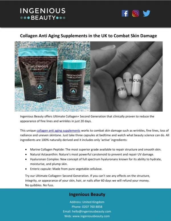 Collagen Anti Aging Supplements in the UK to Combat Skin Damage