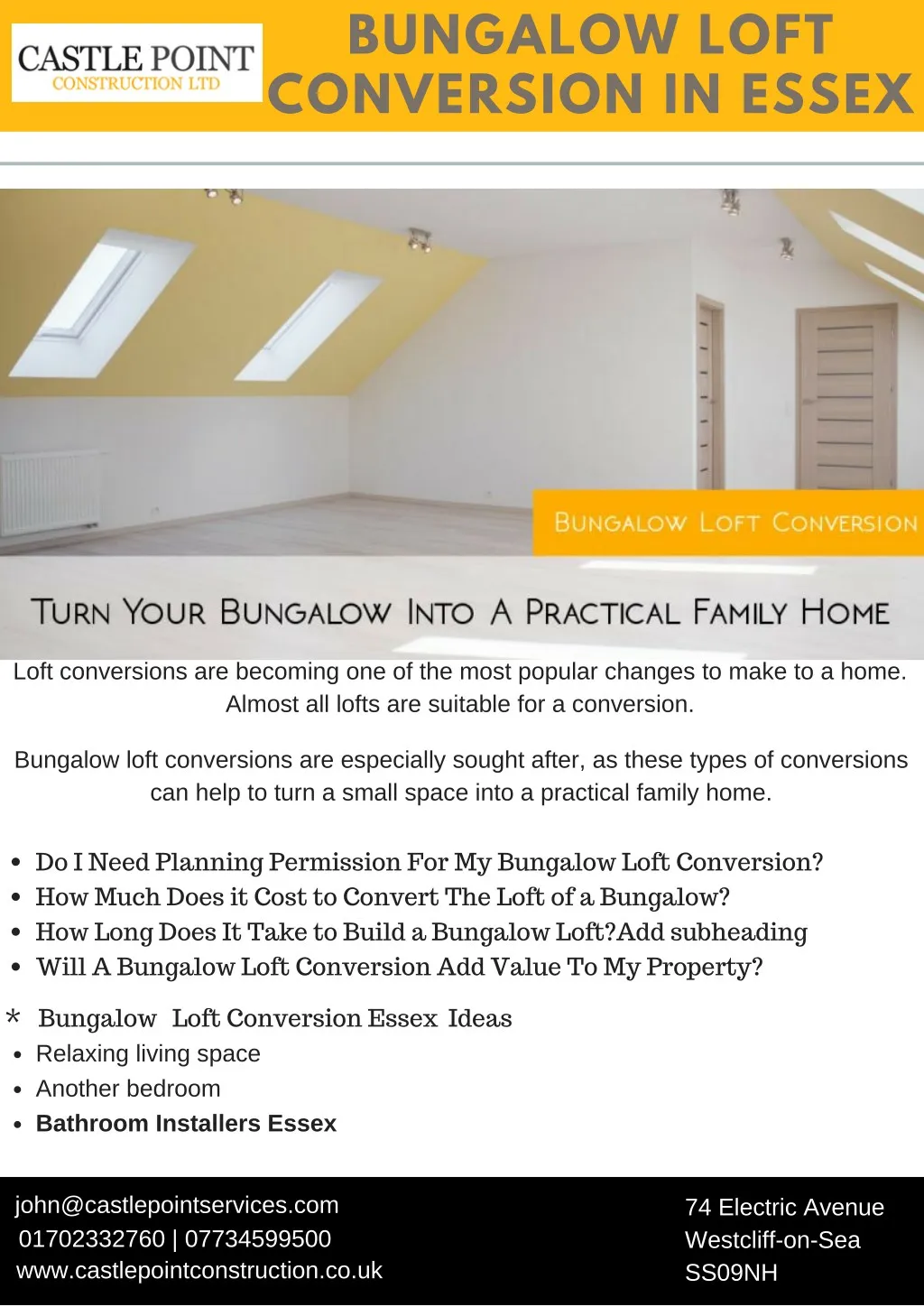 bungalow loft conversion in essex
