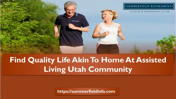 Find Quality Life Akin To Home At Assisted Living Utah Community