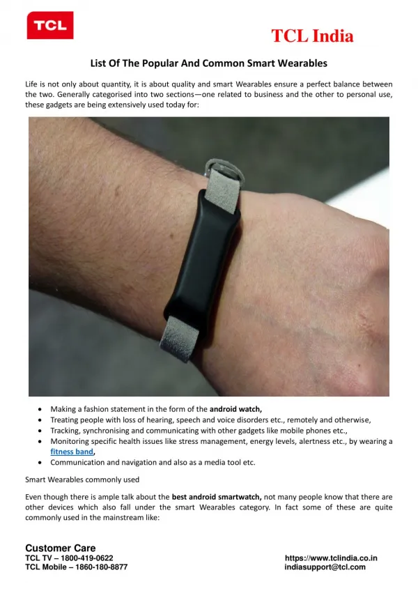 List Of The Popular And Common Smart Wearables
