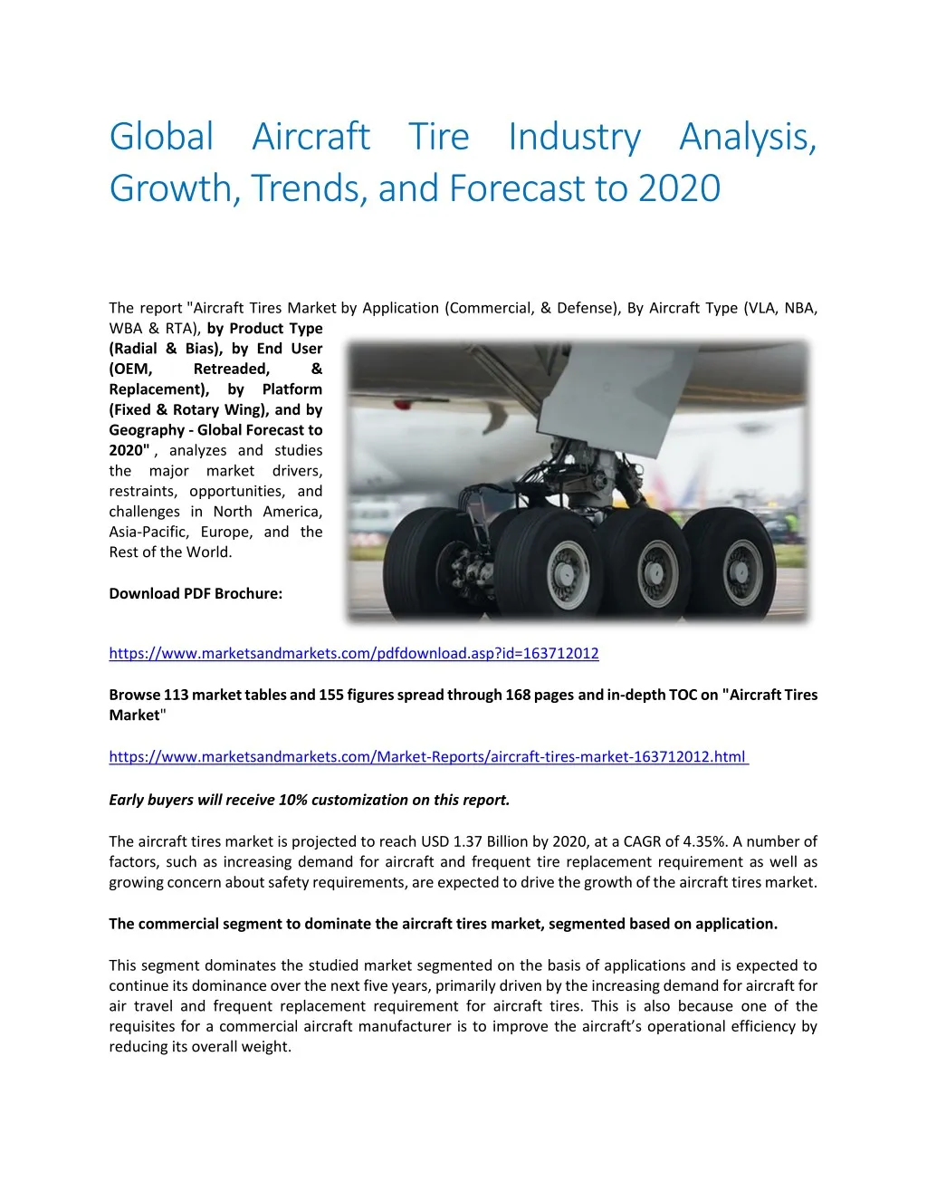 global aircraft tire industry analysis growth