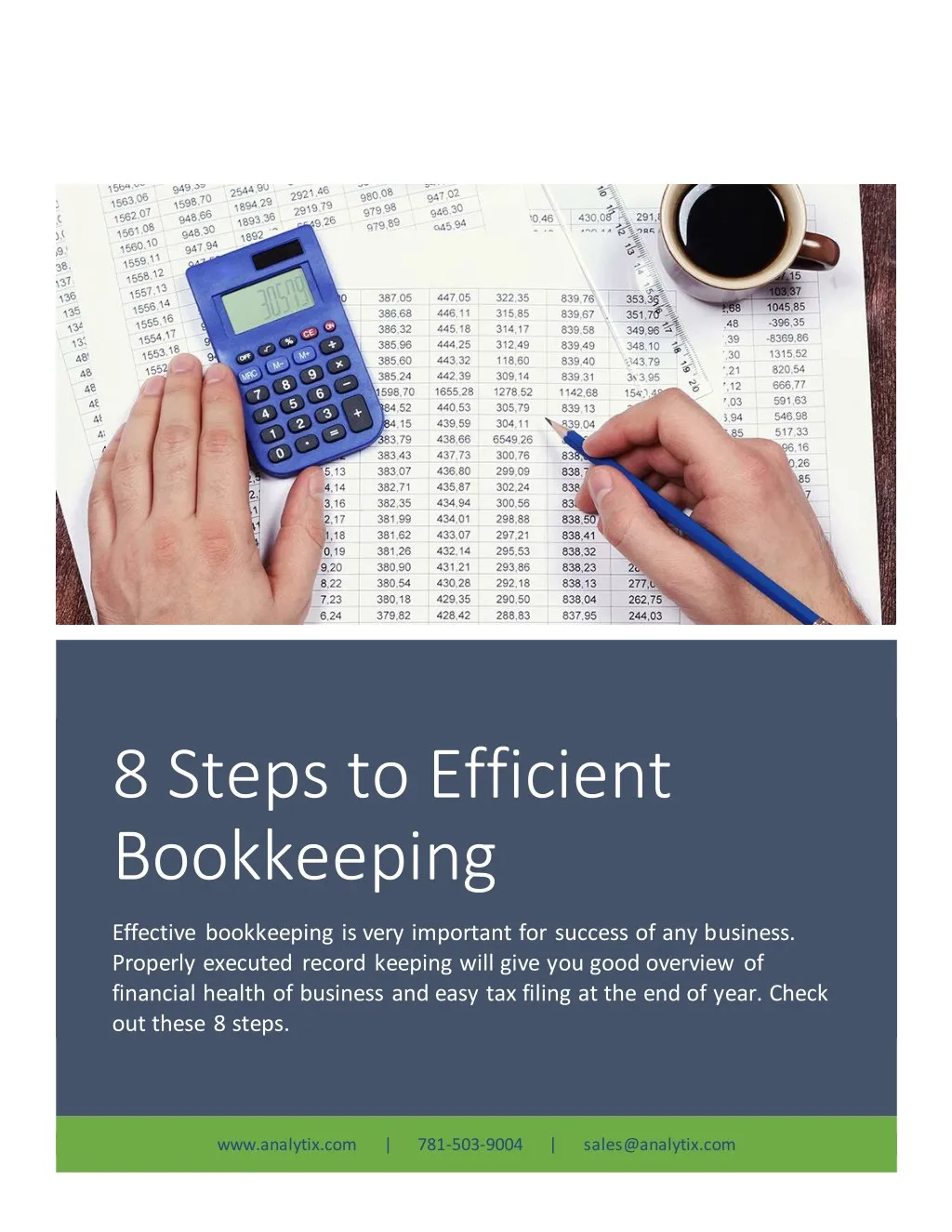 8 steps to efficient bookkeeping