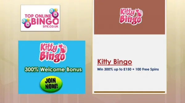 kitty Bingo Review - win 300% up to £150 100 Free Spins