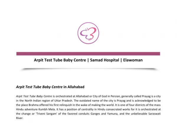 Arpit Test Tube Baby Centre | Samad Hospital | Elawoman