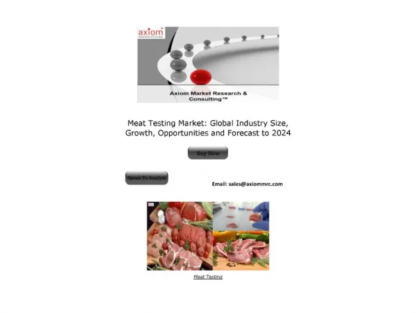 Meat Testing Market - Global Industry Analysis, Size, Share, Growth, Trends, and Forecast 2024